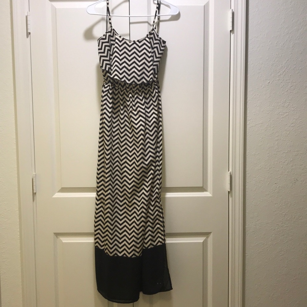 Black and white long dress